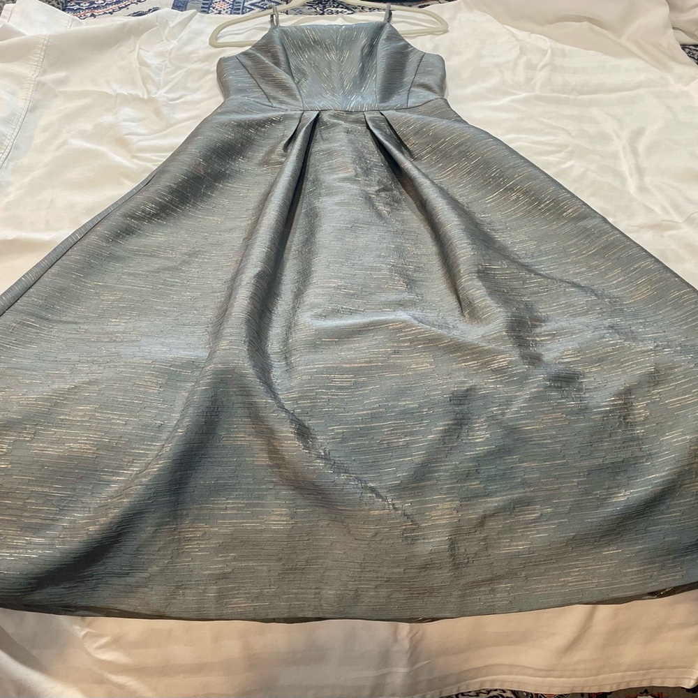 Kay Unger Metallic Blue Dress